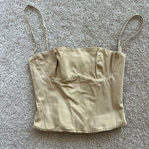 Women's Tan Corset Top HOUSE OF CB